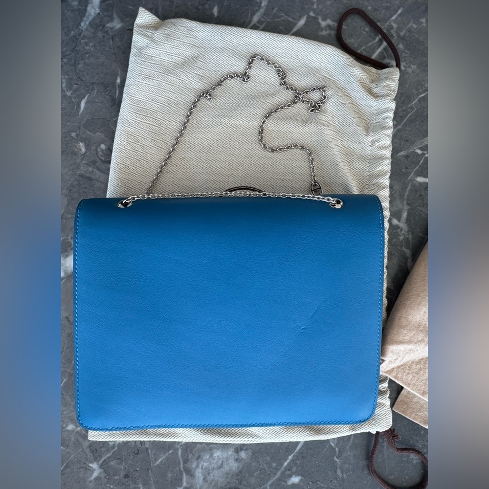 Rare Hermès Catenina Bag In Bleu de Galice S7 Swift Palladium Hardware - Picture 9 of 13
